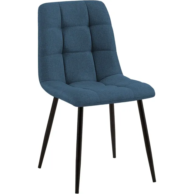 CLP Eetkamerstoel Tilde - Gestoffeerd - Metalen Onderstel - belastbaar tot 150 kg - Stof/blauw