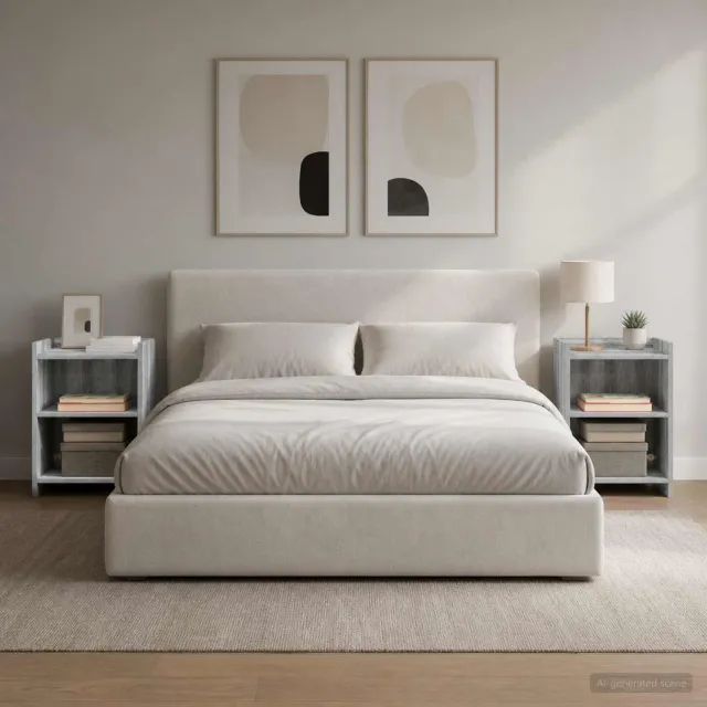 vidaXL Nachtkastjes 2 st Grijs Sonoma 40 x 30 x 60 cm Bewerkt hout, foto 2