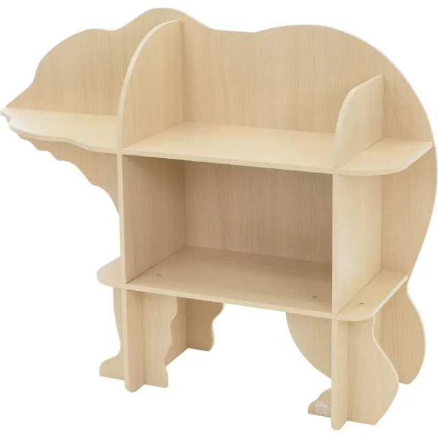 Joyz beer kinderplank houten speelgoedplank 2 etages natuur 110x32x83 cm open vakken kinderwandplank wandplank voor boeken en speelgoed opbergplank voor kinderkamer stevig praktisch multifunctioneel kindermeubel voor speelkamer en slaapkamer Bruin