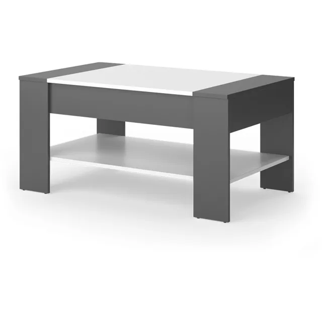 Vicco August Salontafel – 99.6 x 58.8 cm met lade Antraciet/wit