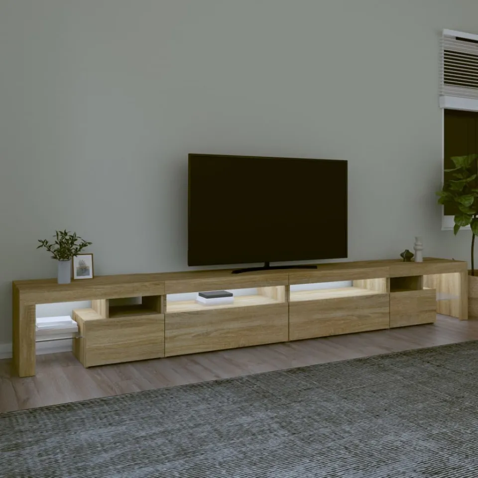 vidaXL Tv-meubel met LED-verlichting 290x36,5x40cm sonoma eikenkleurig, foto 4