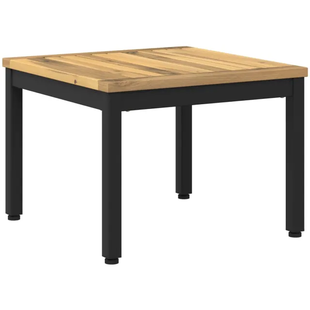 vidaXL Salontafel - NAARDEN - Whitewash - en - zwart - 49 - x - 48,5 - x - 36 - cm