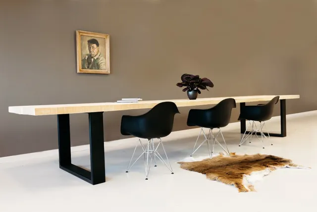 Rockwood® Douglas Industriële Tafel 4.00m met onderstel Krachtig 4.00m Naturel