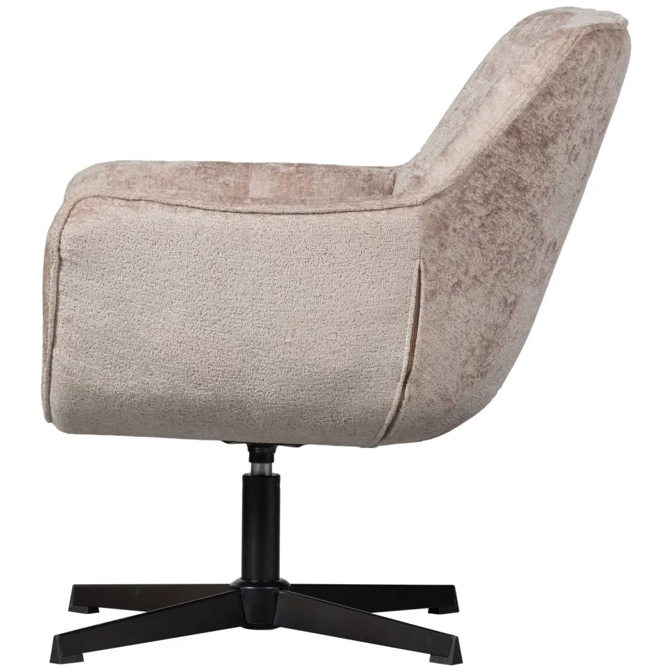 WOOOD Wibo Draaifauteuil - Chenille - Taupe - 94x71x83, foto 3