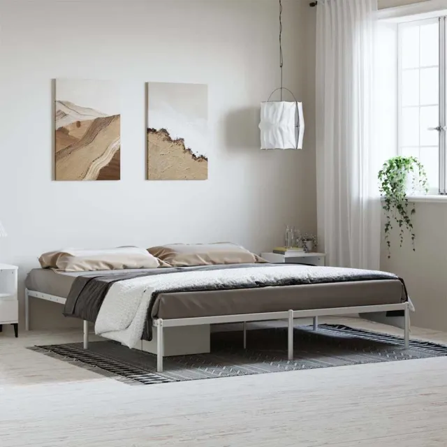 vidaXL Bedframe metaal wit 183x213 cm