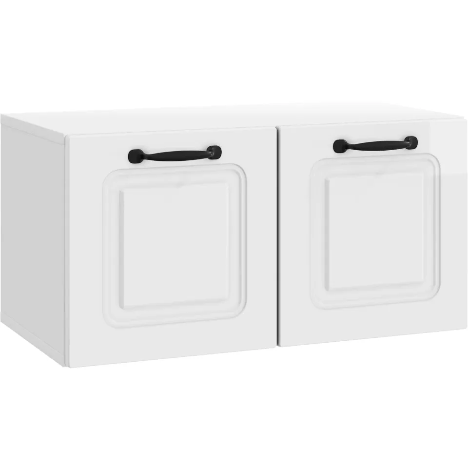 vidaXL Wandbeugel TV-kast Hoogglans Wit 59,5 x 31 x 30 cm Bewerkt hout