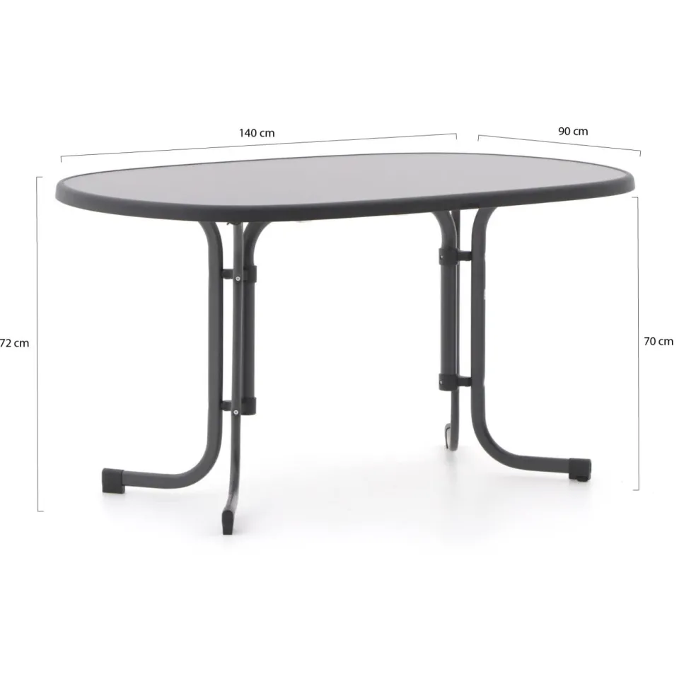 Sieger Mecalit klaptafel 140x90x72cm grijs, foto 2