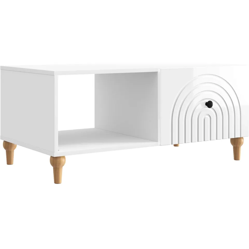 vidaXL Salontafel Hoogglans Wit 90 x 50 x 40 cm Bewerkt hout, foto 3