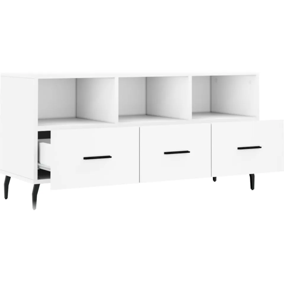 vidaXL Tv-meubel 102x36x50 cm bewerkt hout wit, foto 4