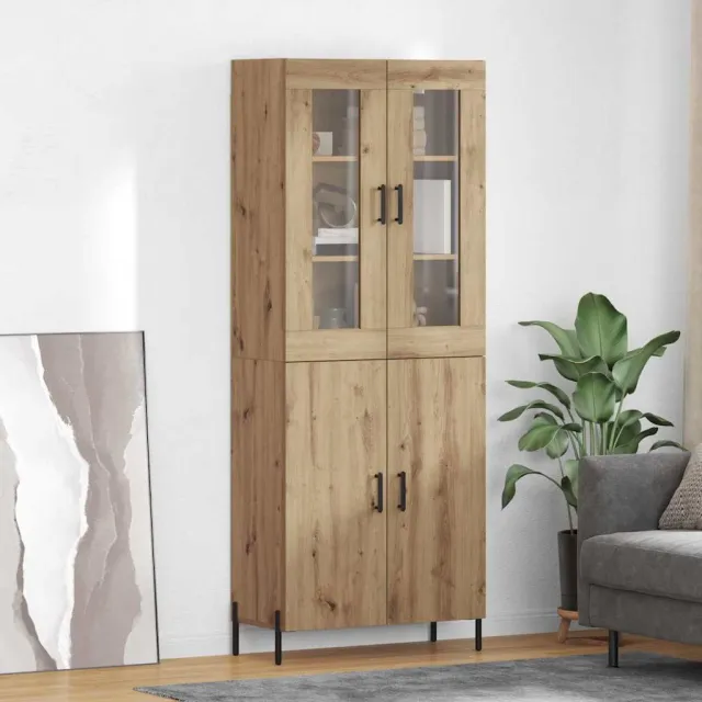 vidaXL Highboard Artisan Eiken 69,5 x 34 x 180 cm Bewerkt hout Bruin