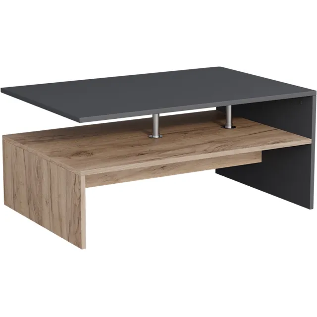 Vicco Amato Salontafel – 90 x 52.6 cm Antraciet/gouden eik Antraciet/Goudkleurig Eiken