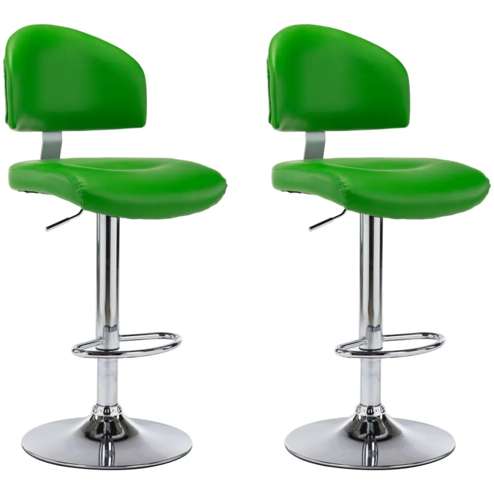 vidaXL Barkrukken 2 st kunstleer groen, foto 3