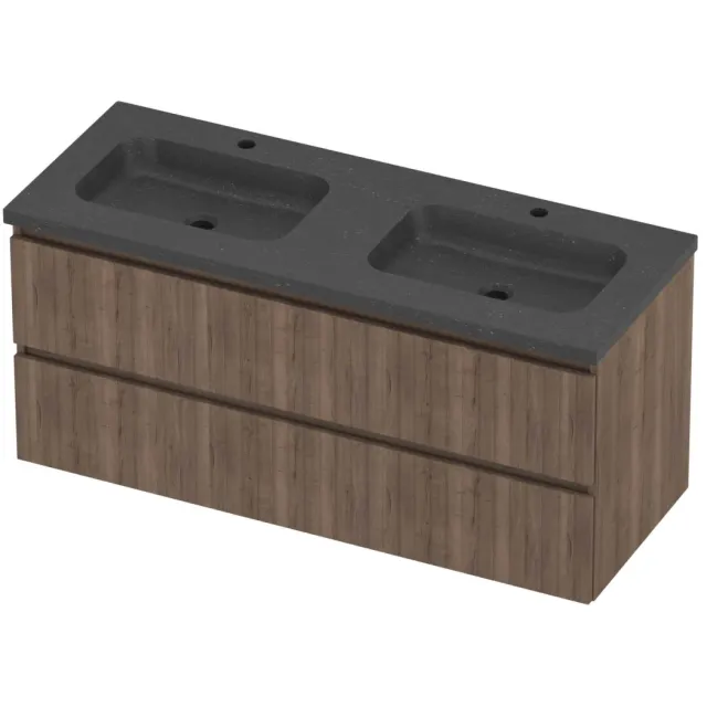 Proline Rollo Badmeubelset Hardsteen Elegant 2 Gaten 120x46x54 cm Blue Stone Terra Oak Eiken