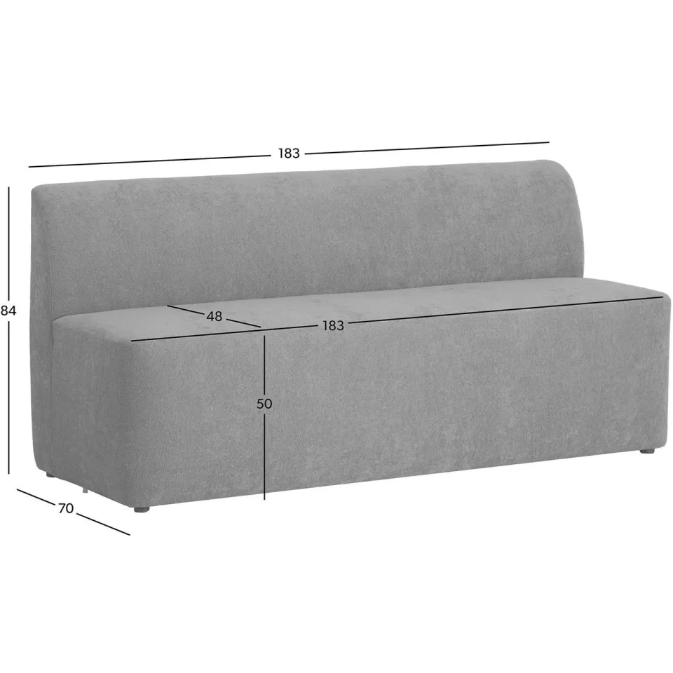 NOUS Living Rhea 3-zits element eetkamerbank bruin, foto 3