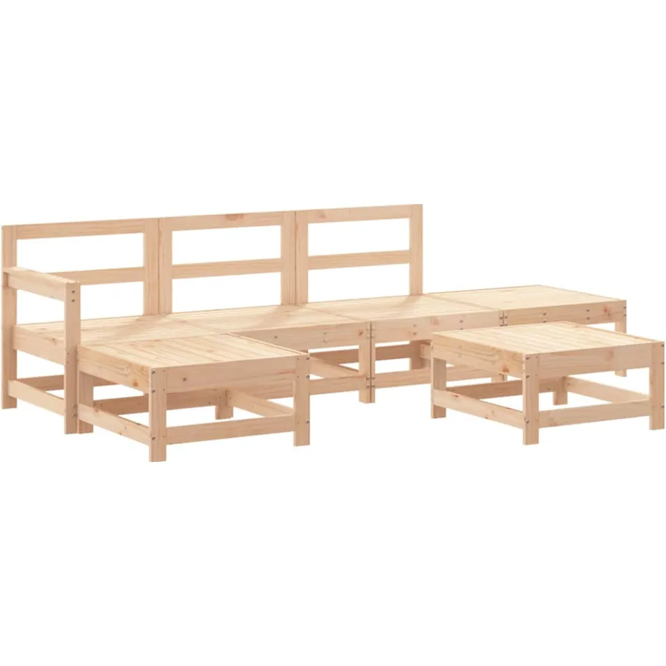 vidaXL 6-delige Loungeset massief grenenhout bruin, foto 4