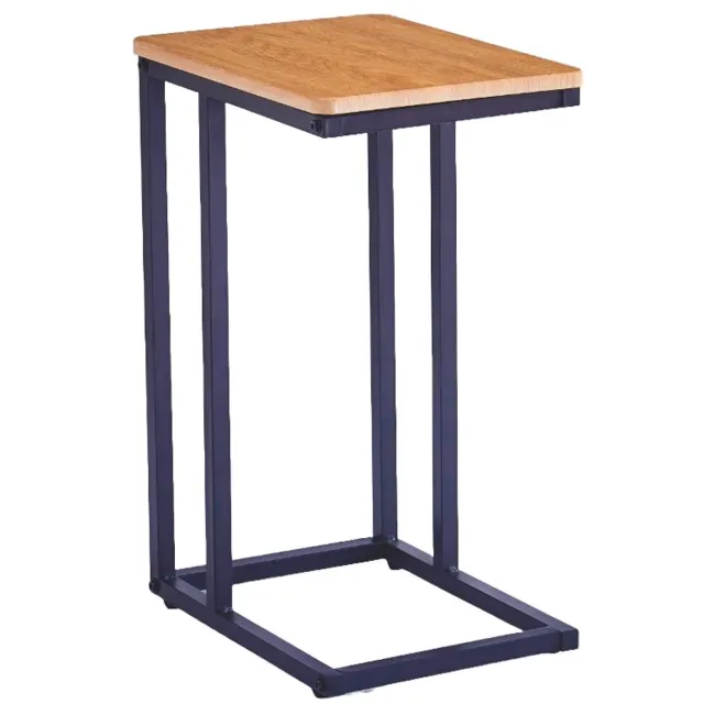 Ceruzo Bijzettafel – C shape - Naturel MDF - Zwart Frame – 30x40x60cm -Bijzettafel voor Bank Hout