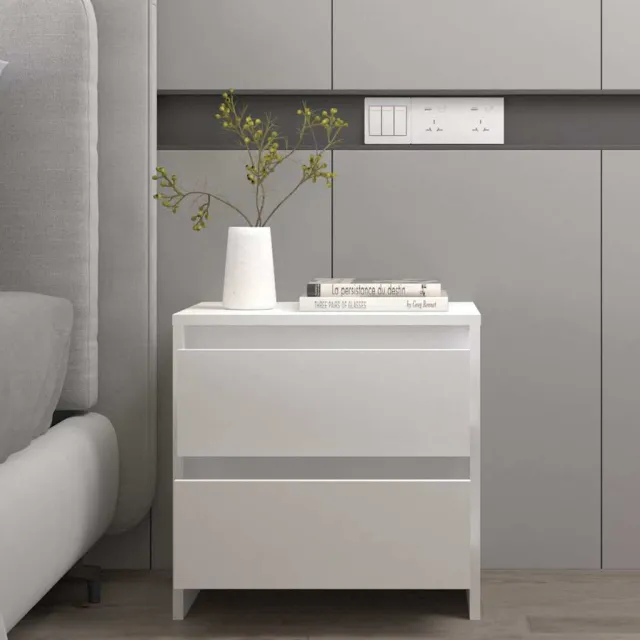 vidaXL Nachtkastjes 2 st 45x34,5x44,5 cm bewerkt hout wit, foto 3