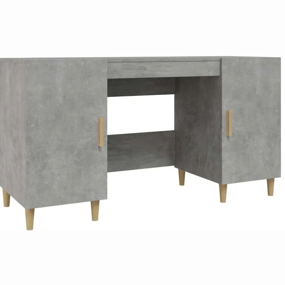 vidaXL Bureau 140x50x75 cm bewerkt hout betongrijs grijs