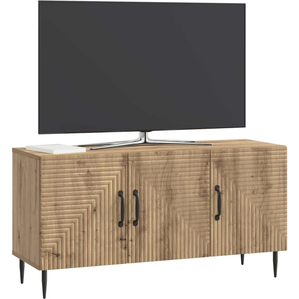 vidaXL TV-kast 99 x 34,5 x 50 cm Artisanaal eiken Bewerkt hout, foto 3