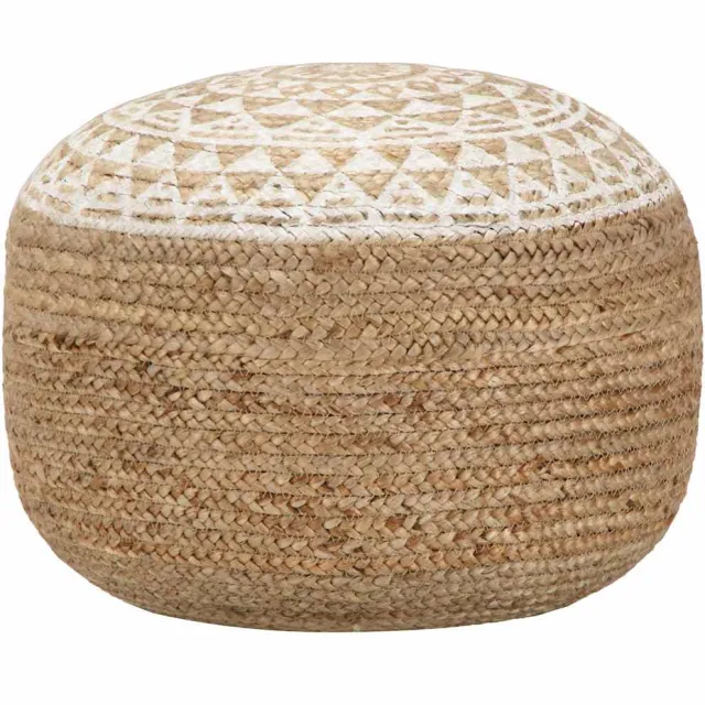 vidaXL Poef handgemaakt 45x30 cm jute wit