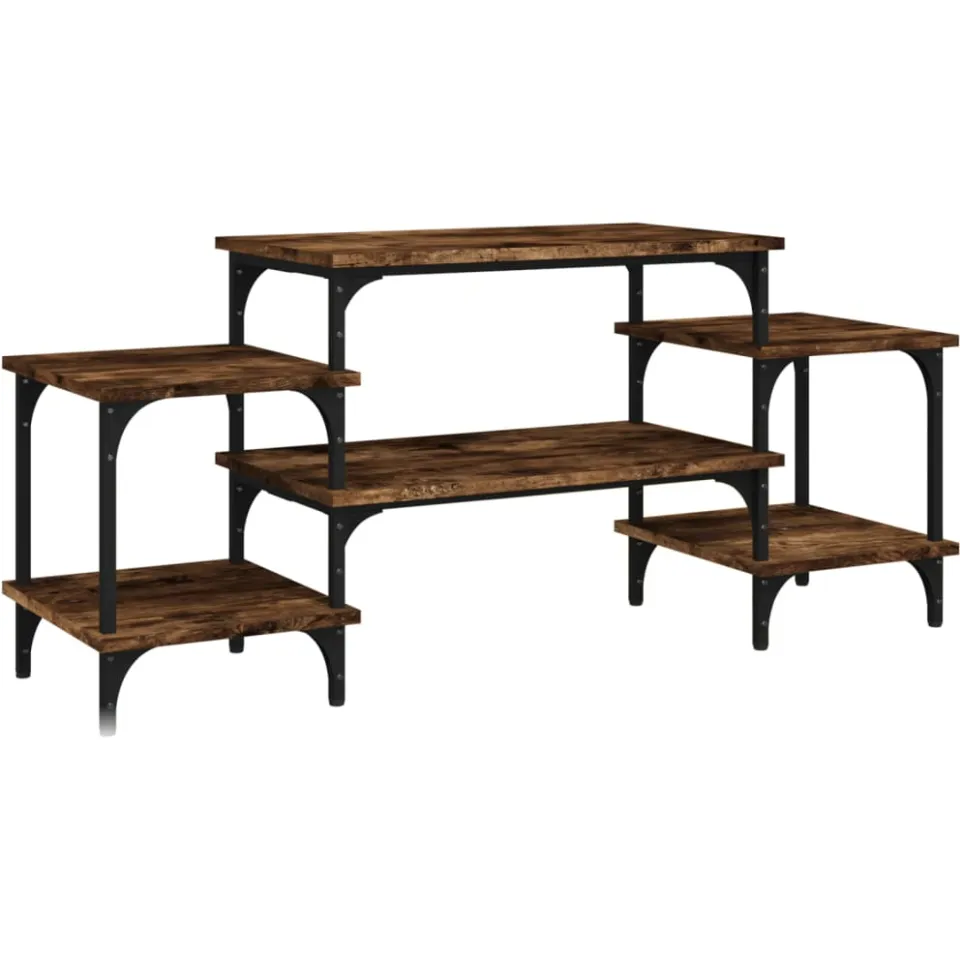 vidaXL Tv-meubel 117x35x52 cm bewerkt hout gerookt eikenkleurig Bruin