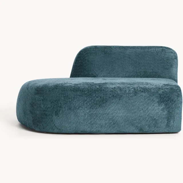 Westwing Collection Teddy bouclé chaise-module Wolke Turquoise