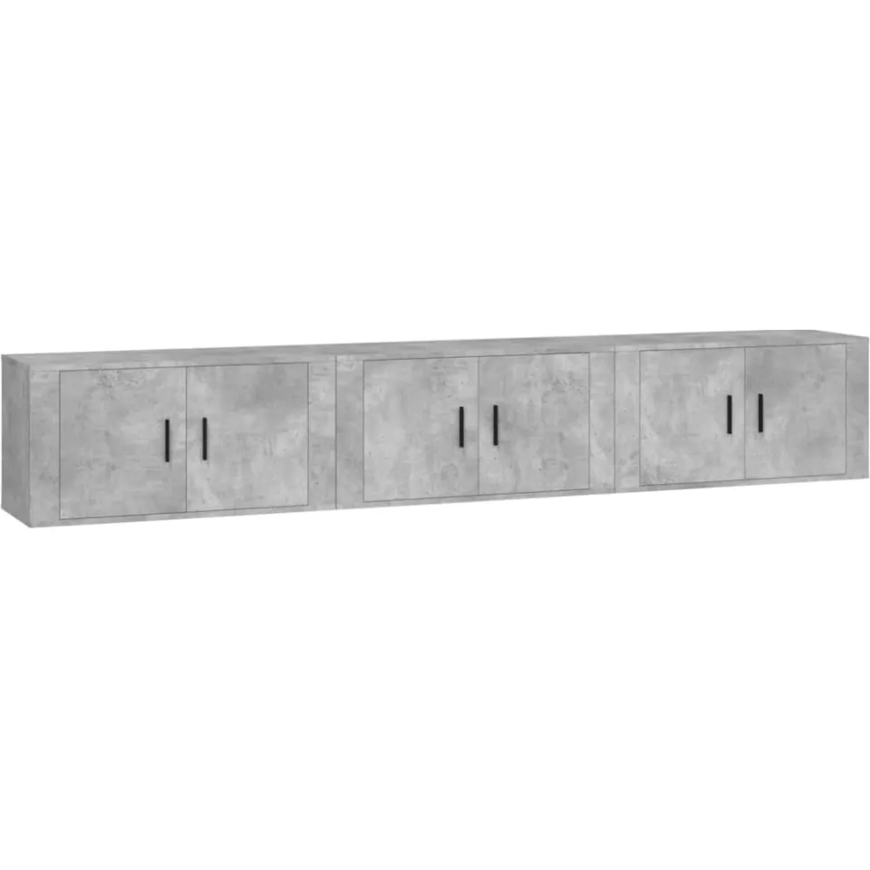 vidaXL Tv-wandmeubels 3 st 80x34,5x40 cm betongrijs grijs, foto 3