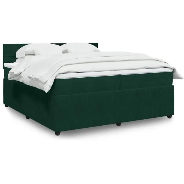 vidaXL Boxspring met matras fluweel donkergroen 200x200 cm groen