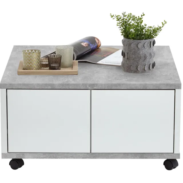 Salontafel Vince beton grijs wit Grijs | Wit