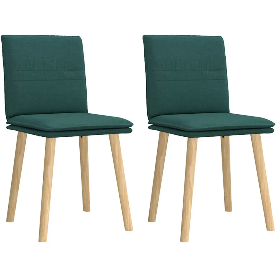 vidaXL Eetkamerstoelen 2 st stof donkergroen groen, foto 3