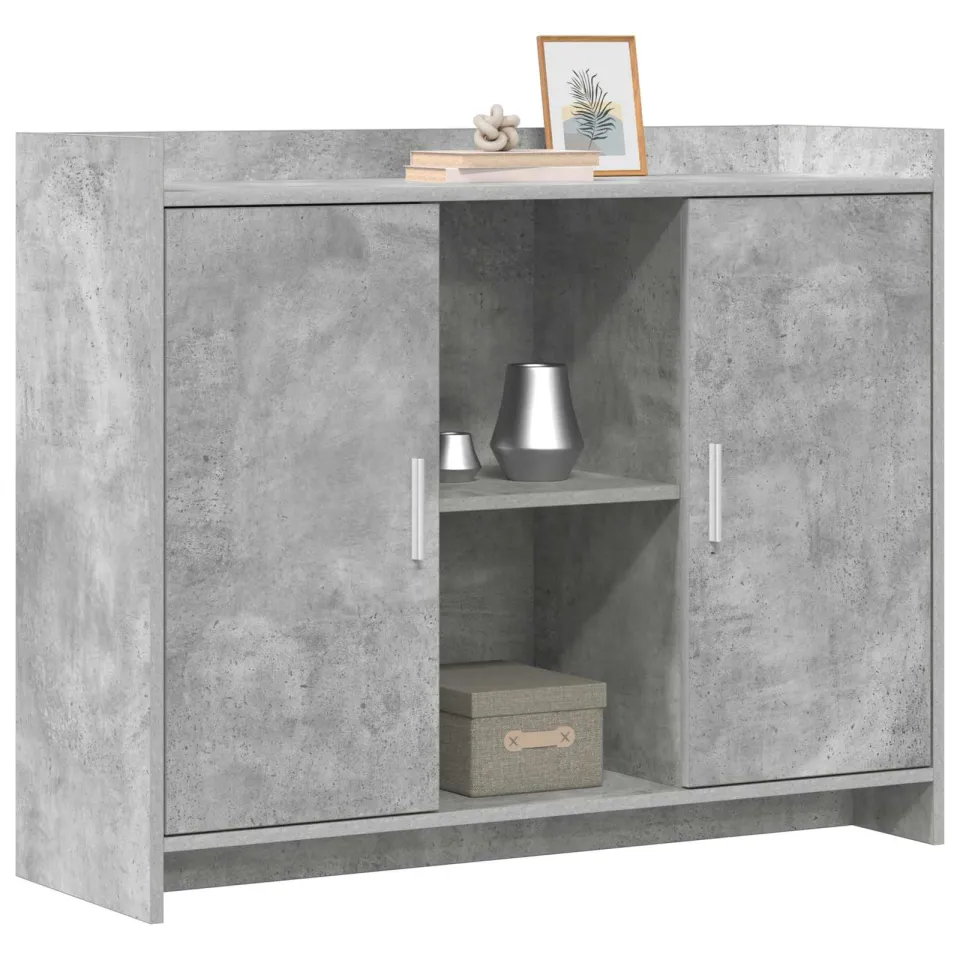 vidaXL Dressoir Concrete Grey 98,5 x 33 x 80 cm Bewerkt hout, foto 3