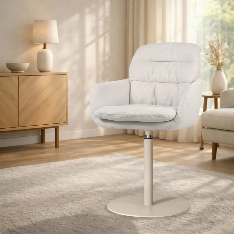 Nolon Niva-Mia draaibare tulp eetkamerstoel beige - beige onderstel, foto 3