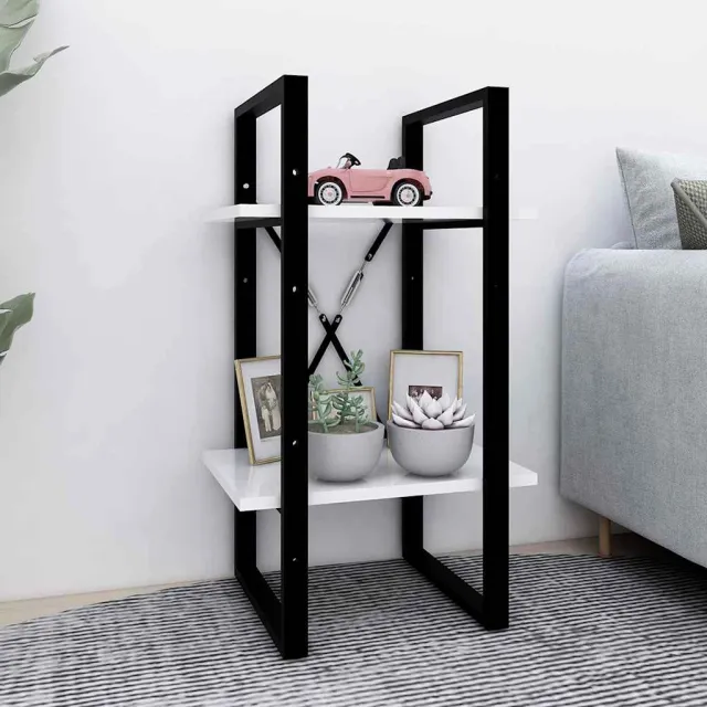 vidaXL Boekenkast met 2 schappen 40x30x70 cm bewerkt hout wit, foto 2
