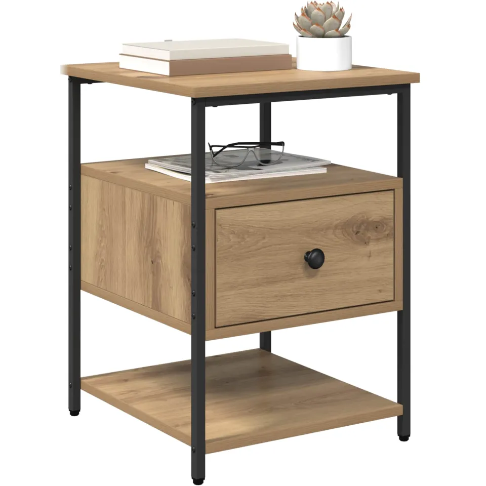 vidaXL Nachtkastje Artisan Eiken 40 x 42 x 56 cm Bewerkt hout Bruin