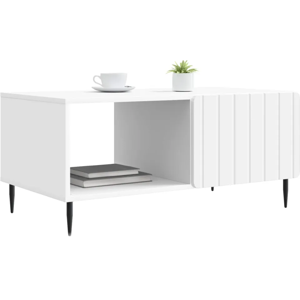 vidaXL Salontafel Wit 90 x 50 x 40 cm Bewerkt hout