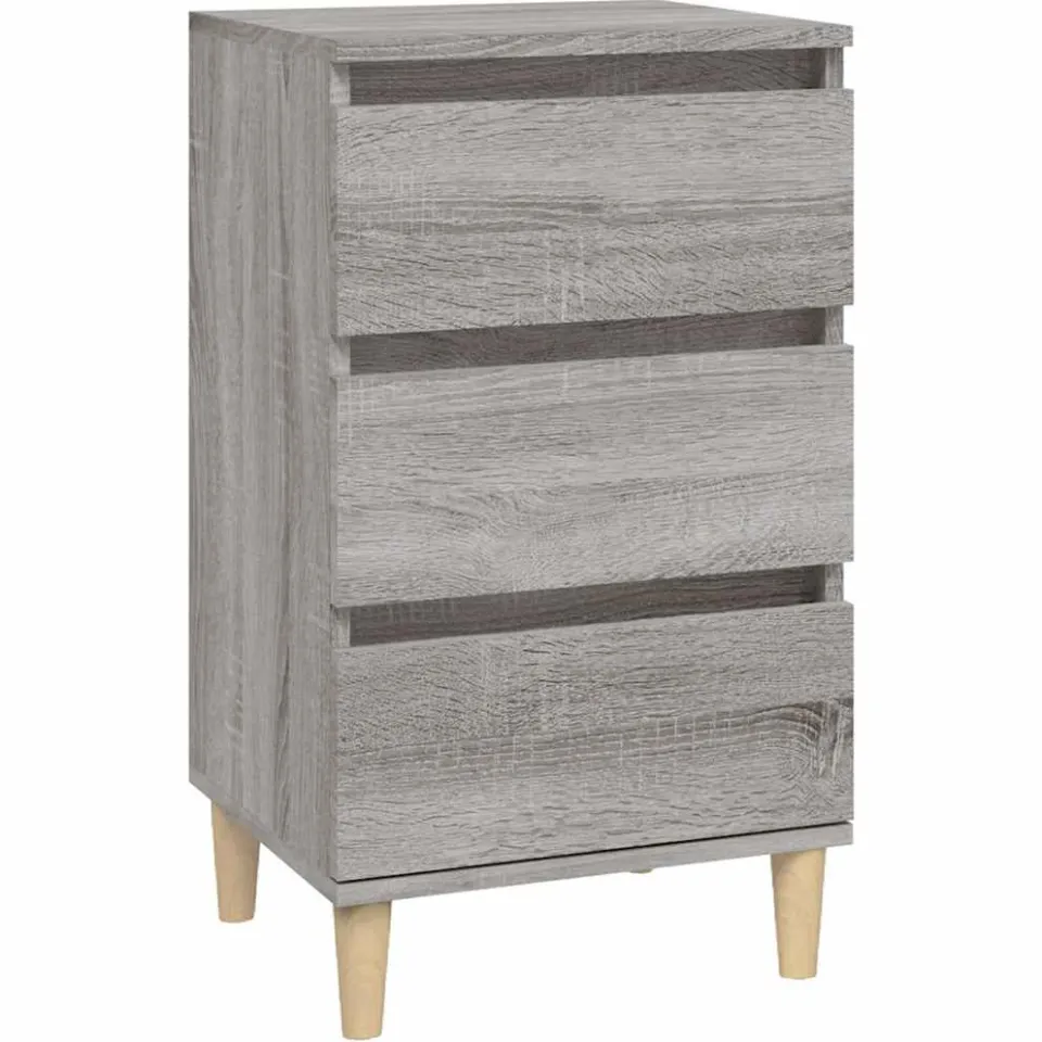 vidaXL Nachtkastje 40x35x70 cm bewerkt hout grijs sonoma eikenkleurig