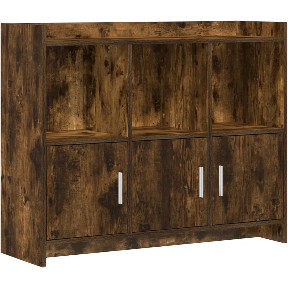 vidaXL Dressoir Gerookt eiken 98,5 x 33 x 80 cm Bewerkt hout, foto 3