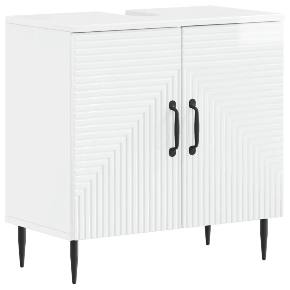 vidaXL Badkamer wastafelkast HAARLEM Hoogglans Wit 59,5 x 31,5 x 59 cm, foto 3