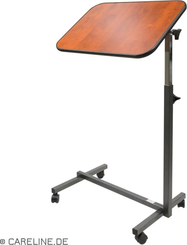 Careline b224 bedtafel met wielen Walnoot;zwart