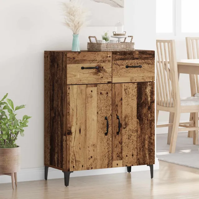 vidaXL Dressoir Oudhout 69,5 x 34 x 90 cm Bewerkt hout Bruin