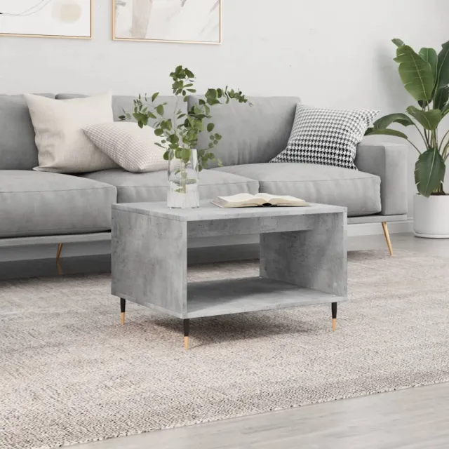 vidaXL Salontafel 60x50x40 cm bewerkt hout betongrijs grijs, foto 2