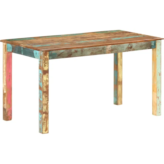 vidaXL Eettafel 140x70x76 cm massief gerecycled hout meerkleurig