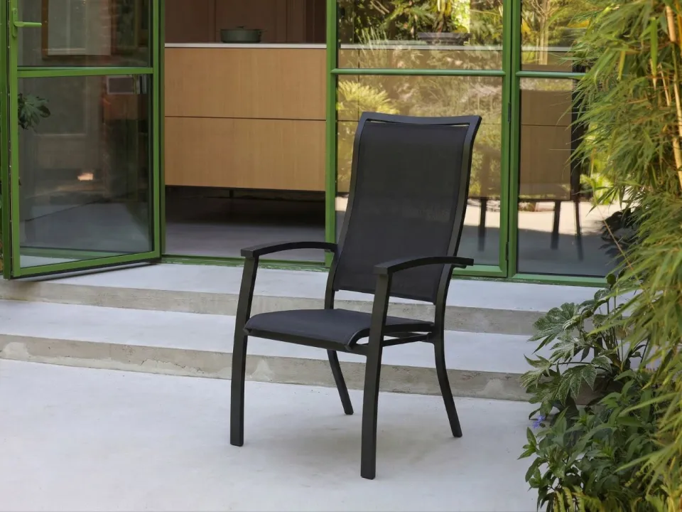 Bellagio tuinmeubelen Bellagio Lugo/Fidenza ø 149cm dining tuinset 6-delig stapelbaar zwart, foto 5