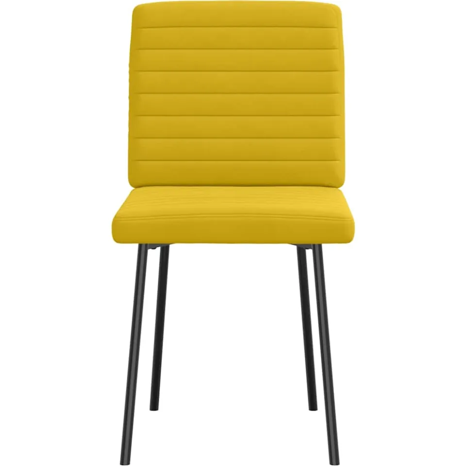 vidaXL Eetkamerstoelen 2 st fluweel geel, foto 2