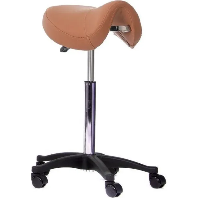Novicum Nissa zadelkruk kappersfiets Cognac met Medium gasveer en compact zadel kapperskruk Cognac medium