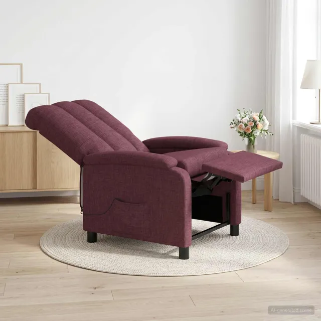 vidaXL Massage Recliner Paars Stof