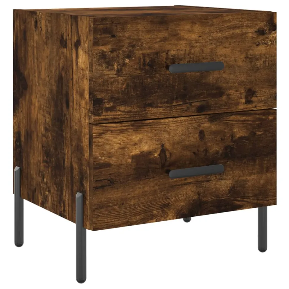 vidaXL Nachtkastje 40x35x47,5 cm bewerkt hout gerookt eikenkleurig, foto 3