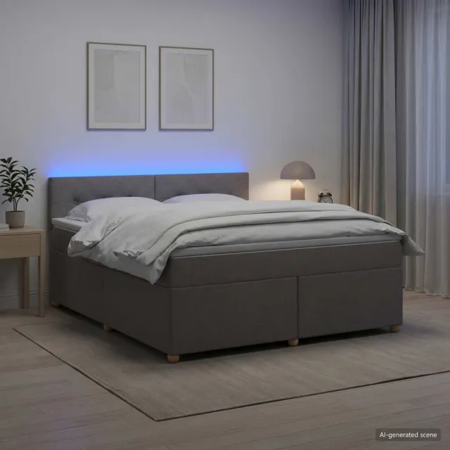 vidaXL Boxspringbed met matras met hoofdeinde Taupe 160 x 200 cm Stof
