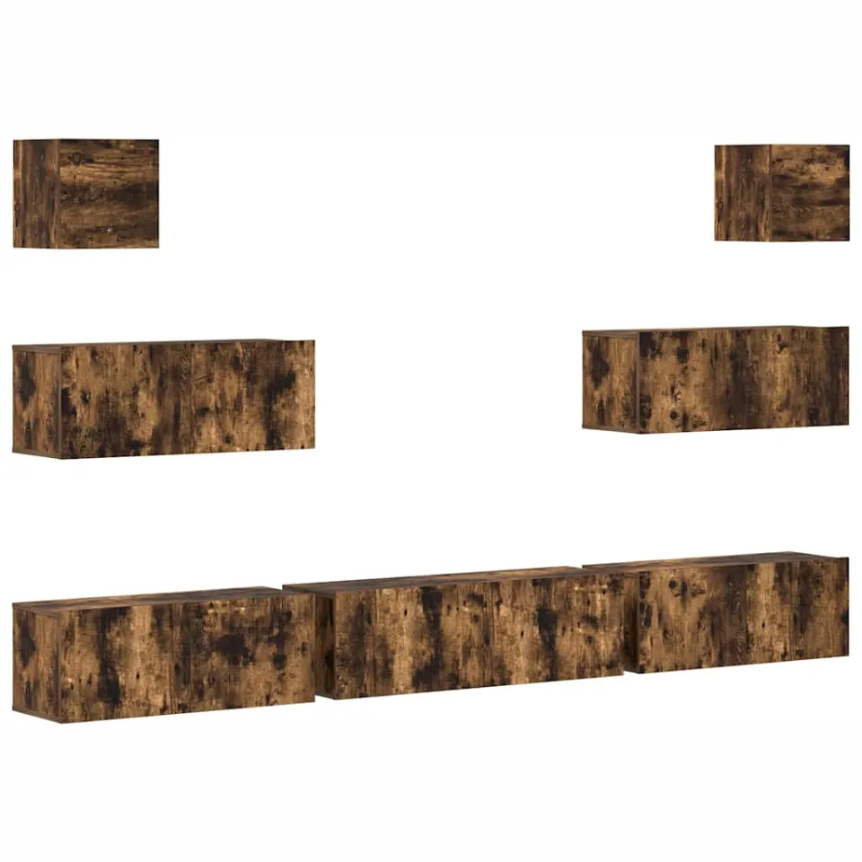 vidaXL 7-delige Tv-meubelset bewerkt hout gerookt eikenkleurig, foto 3