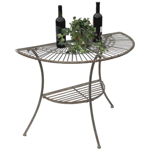 ‎DanDiBo DanDiBo Malega Wandtafel halfrond - Groene patina metaal - 100 cm